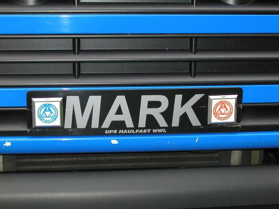 nameplate on the front